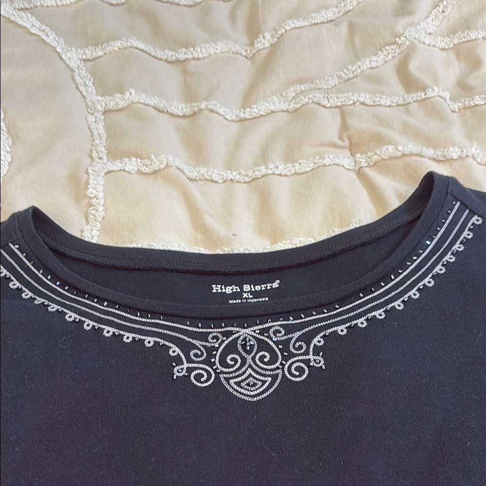 High Sierra Black Embellished Short Sleeve Tee - Picture 2 of 4